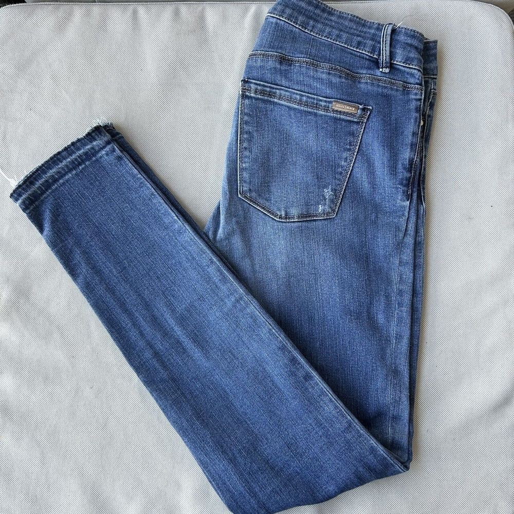 WHBM The Skimmer Size 2 Blue Jeans Denim Pants Distressed Pre-Owned